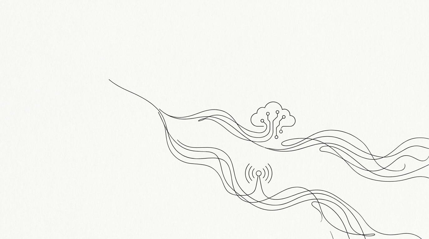 Line-art diagram: a bill split in two, software on one side, telecom on the other.